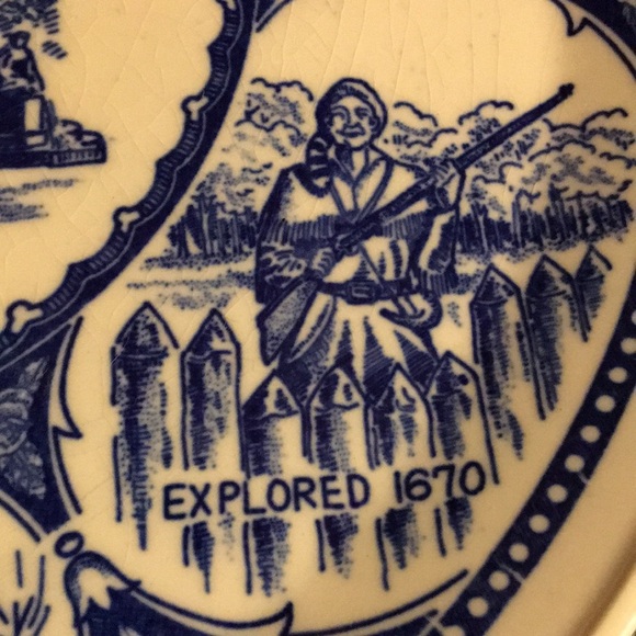 Vintage Ohio 1960s Tourist Souvenir Blue & White Ceramic Plate Collector Decor - Picture 6 of 17